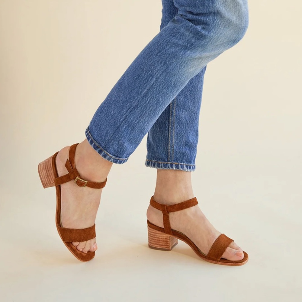 Nisolo Lucia Block Heel Suede Sandal